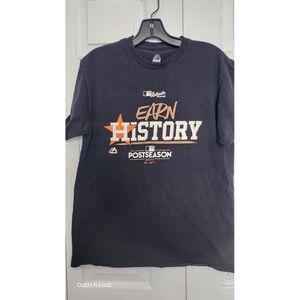 Majestic MLB 2017 Postseason Earn History T-Shirt M Black‎